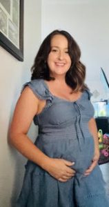 Jenna during her second surrogacy journey with Pathways To Parenthood.